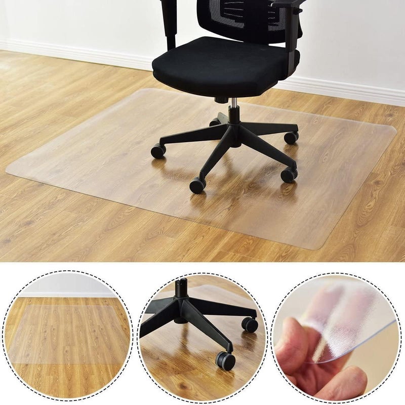 Azadx Chair Mat for Hardwood 60"x 48" Large Office Chair Mat for Hardwood Floors Protector Mat for Office Chair Easy Glide Rolling Plastic Clear Desk Computer Chair Mats for Home Offices - Image 3